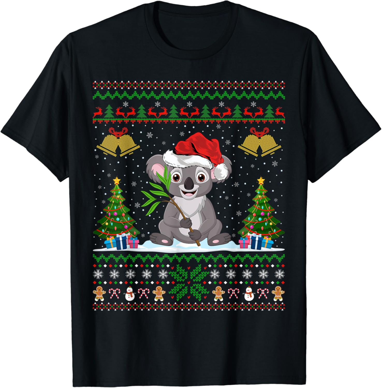 Funny Koalas Xmas Gift Santa Hat Ugly Koala Christmas TShirt